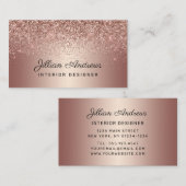 Chic Rose Gold Glitzer Glam Beruflich Visitenkarte (Vorne/Hinten)