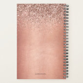 Chic Rose Gold Glitzer Glitzern Monogram Name 2022 Planer (Rückseite)