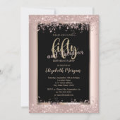 Chic Rose Gold Glitzer Glitzern zum 50. Geburtstag Einladung (Vorderseite)
