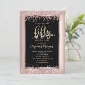Chic Rose Gold Glitzer Glitzern zum 50. Geburtstag Einladung (Stehend Vorderseite)