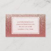 Chic Rose Gold Glitzer Makeup Artist Hair Stylist Visitenkarte (Rückseite)