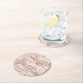 Chic Rose Gold Glitzer Marble Art Muster Runder Pappuntersetzer (Vor Ort)