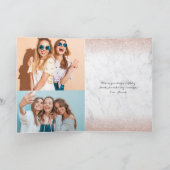 Chic Rose Gold Glitzer Marmor Foto Stand Geburtsta Karte (Innenseite)