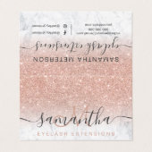 Chic Rose Gold Glitzer Ober Marmoraugenpflege Visitenkarten (Außenseite Aufgefaltet)