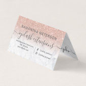 Chic Rose Gold Glitzer Ober Marmoraugenpflege Visitenkarten (Rückseite)