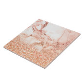 Chic Rose Gold Glitzer Ober rosa Glitzer Marmor Fliese (Seite)