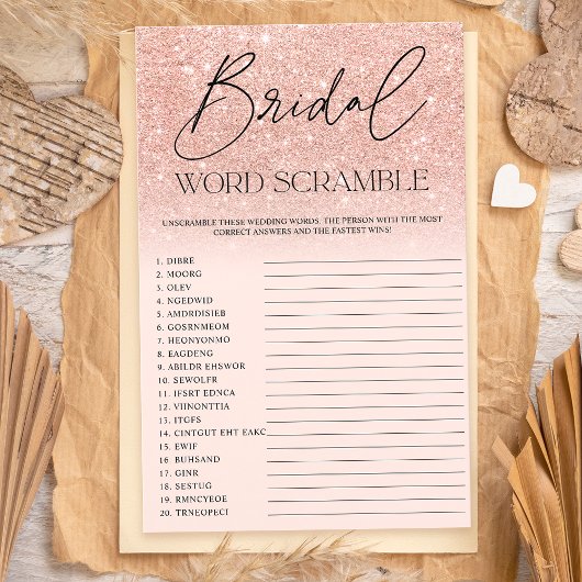 Chic Rose Gold Glitzer ombre pink Bridal Rührei