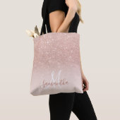 Chic Rose Gold Glitzer ombre rosa Block Monogramm Tasche (Von Nahem)