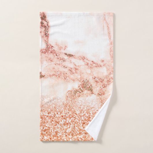 Chic Rose Gold Glitzer ombre Rosa Glitzer Marmor Badhandtuch Set (Handtuch)