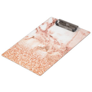 Chic Rose Gold Glitzer ombre Rosa Glitzer Marmor Klemmbrett