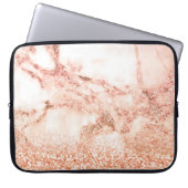 Chic Rose Gold Glitzer ombre Rosa Glitzer Marmor Laptopschutzhülle (Vorderseite)