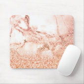 Chic Rose Gold Glitzer ombre Rosa Glitzer Marmor Mousepad (Mit Mouse)