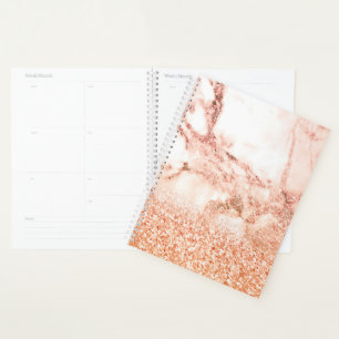 Chic Rose Gold Glitzer ombre Rosa Glitzer Marmor Planer