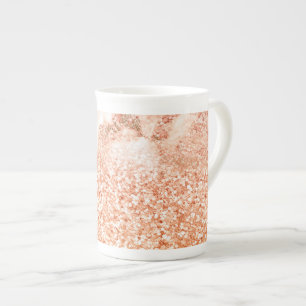Chic Rose Gold Glitzer ombre Rosa Glitzer Marmor Porzellantasse
