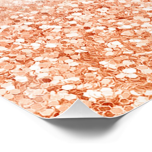 Chic Rose Gold Glitzer ombre Rosa Glitzer Marmor Poster (Ecke)