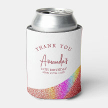 Chic Rose Gold Glitzer Regenbogen Sweet 16 Geburts