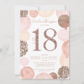 Chic Rose Gold Glitzer Rosa Ballon Foto 18. Einladung (Vorderseite)