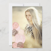Chic Rose Gold Glitzer Rosa Ballon Foto 21. Einladung (Rückseite)