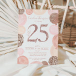 Chic Rose Gold Glitzer Rosa Ballon Foto 25. Einladung<br><div class="desc">Eine moderne,  schicke und elegante Rose Goldsequins 25. Geburtstagsfeier mit einer modernen 25 Typografie mit Rose Glitzer rosa Ballons mit handgemalten pastellfarbenen Rosa,  Rose Gold Glitzer,  Sequins,  blassrosa Cluster Ballons mit eleganter Kalligraphie Typografie. Fügen Sie Ihr Foto hinten hinzu. Perfekt für den Geburtstag der Prinzessin</div>