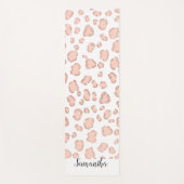 Chic Rose Gold Glitzer Rosa Leopardenmuster Yogamatte (Vorderseite)
