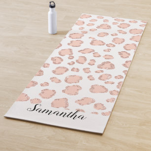 Chic Rose Gold Glitzer Rosa Leopardenmuster Yogamatte