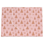 Chic Rose Gold Glitzer Rosa Weihnachtsbaumen Große Geschenktüte (Vorderseite)