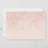 Chic Rose Gold Glitzer Schwarze Graduierung Typogr Einladung (Rückseite)