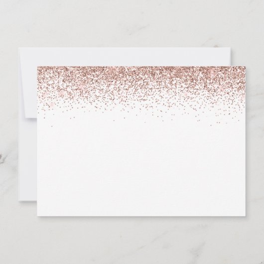 Chic Rose Gold Glitzer Script Weiße Trauzeugin Einladung (Rückseite)