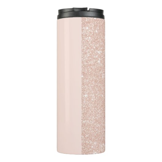 Chic Rose Gold Glitzer Signature Script Name Thermosbecher (Rückseite)