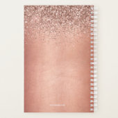 Chic Rose Gold Glitzer Sparkle Monogram Name 2022 Planer (Rückseite)