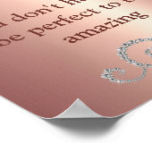 Chic Rose Gold Glitzer Sparkone Motivierend Poster (Ecke)