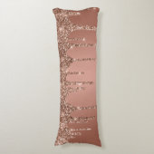 Chic Rose Gold Glitzer Sparkone Tropfen Seitenschläferkissen (Vorderseite Vertikal)