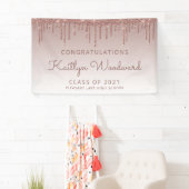 Chic Rose Gold Glitzer Tropfen Abschluss Banner (Insitu)