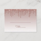 Chic Rose Gold Glitzer Tropfen Party Grosses Flat Platzkarte (Vorderseite)