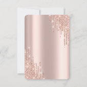 Chic Rose Gold Glitzer Tropfen Silver UAWG Einladung (Rückseite)