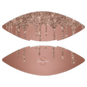 Chic Rose Gold Glitzer Tropfen Sparkle Monogram Na Football (Paneele)