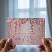 Chic Rose Gold Glitzer Tropfen Trauzeugin Einladung
