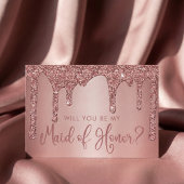 Chic Rose Gold Glitzer Tropfen Trauzeugin Einladung
