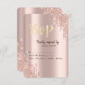 Chic Rose Gold Glitzer Tropfen UAWG Einladung (Vorne/Hinten)