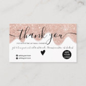 Chic Rose Gold Glitzer Tropfen White Order Vielen Visitenkarte (Vorderseite)