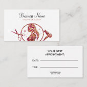 Chic Rose Gold Glitzer Woman Friseur Terminkarte (Vorne/Hinten)
