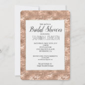 Chic Rose Gold Glitzy Glam Brautparty Einladung (Vorderseite)