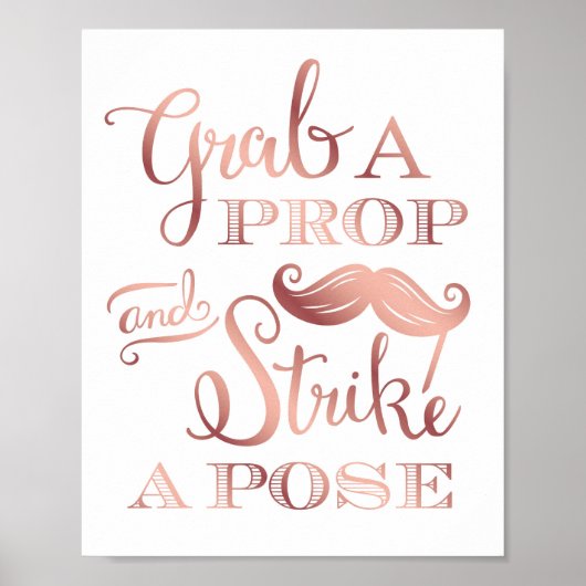 Chic Rose Gold GRAB Ein PROP Foto signieren Poster (Vorne)