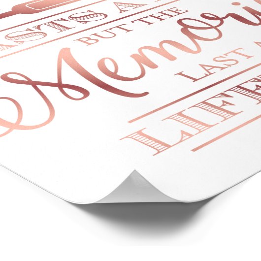 Chic Rose Gold HANGOVER QUOTE Beschriftung Poster (Ecke)