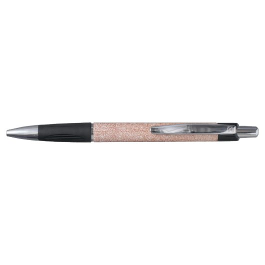 Chic Rose Gold Imitat Glitzer Look Pen Kugelschreiber (Rückseite)