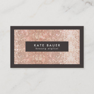 Chic Rose Gold Imitate Sequin Beauty Salon Visitenkarte