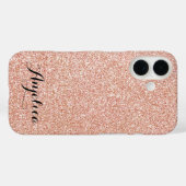 Chic Rose Gold Imitats Glitzer Script Typografy Na Case-Mate iPhone Hülle (Rückseite (Horizontal))