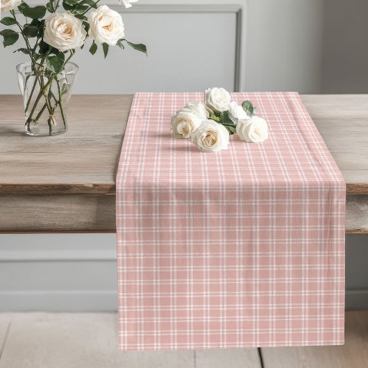 Chic Rose Gold Karo Table Runner zum Abendessen Großer Tischläufer