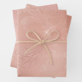 Chic Rose Gold Lace Wedding Geschenkpapier Set (Beispiel)