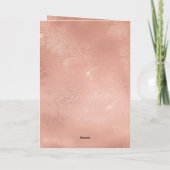 Chic Rose Gold Lace Wedding Vielen Dank Karte (Rückseite)